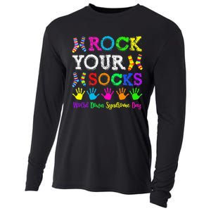 World Down Syndrome Day Rock Your Socks Awareness Support Cooling Performance Long Sleeve Crew