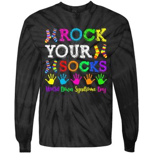 World Down Syndrome Day Rock Your Socks Awareness Support Tie-Dye Long Sleeve Shirt