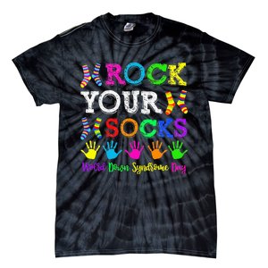 World Down Syndrome Day Rock Your Socks Awareness Support Tie-Dye T-Shirt