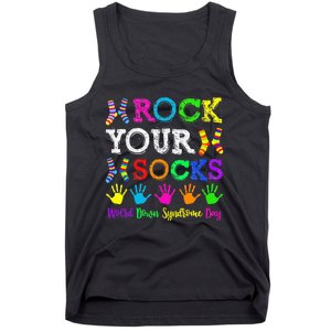 World Down Syndrome Day Rock Your Socks Awareness Support Tank Top