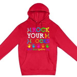 World Down Syndrome Day Rock Your Socks Awareness Support Premium Pullover Hoodie