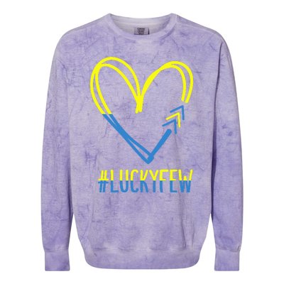 World Down Syndrome Awareness Day 3 Arrows Lucky Few Tattoo Colorblast Crewneck Sweatshirt