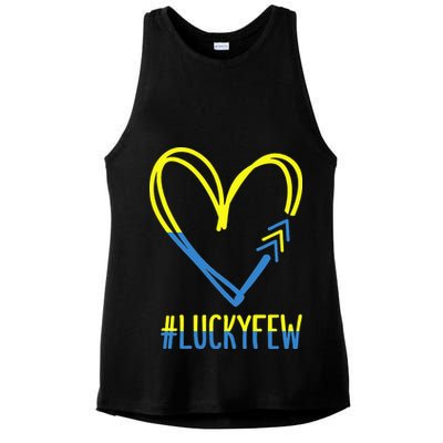 World Down Syndrome Awareness Day 3 Arrows Lucky Few Tattoo Ladies PosiCharge Tri-Blend Wicking Tank