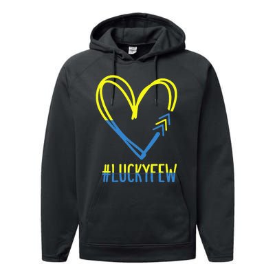 World Down Syndrome Awareness Day 3 Arrows Lucky Few Tattoo Performance Fleece Hoodie