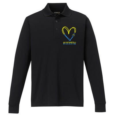 World Down Syndrome Awareness Day 3 Arrows Lucky Few Tattoo Performance Long Sleeve Polo