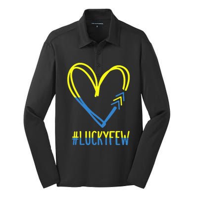 World Down Syndrome Awareness Day 3 Arrows Lucky Few Tattoo Silk Touch Performance Long Sleeve Polo