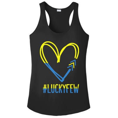 World Down Syndrome Awareness Day 3 Arrows Lucky Few Tattoo Ladies PosiCharge Competitor Racerback Tank