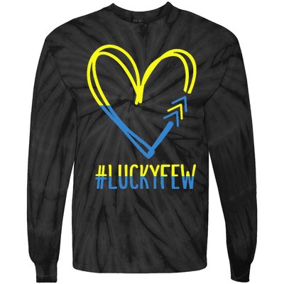 World Down Syndrome Awareness Day 3 Arrows Lucky Few Tattoo Tie-Dye Long Sleeve Shirt