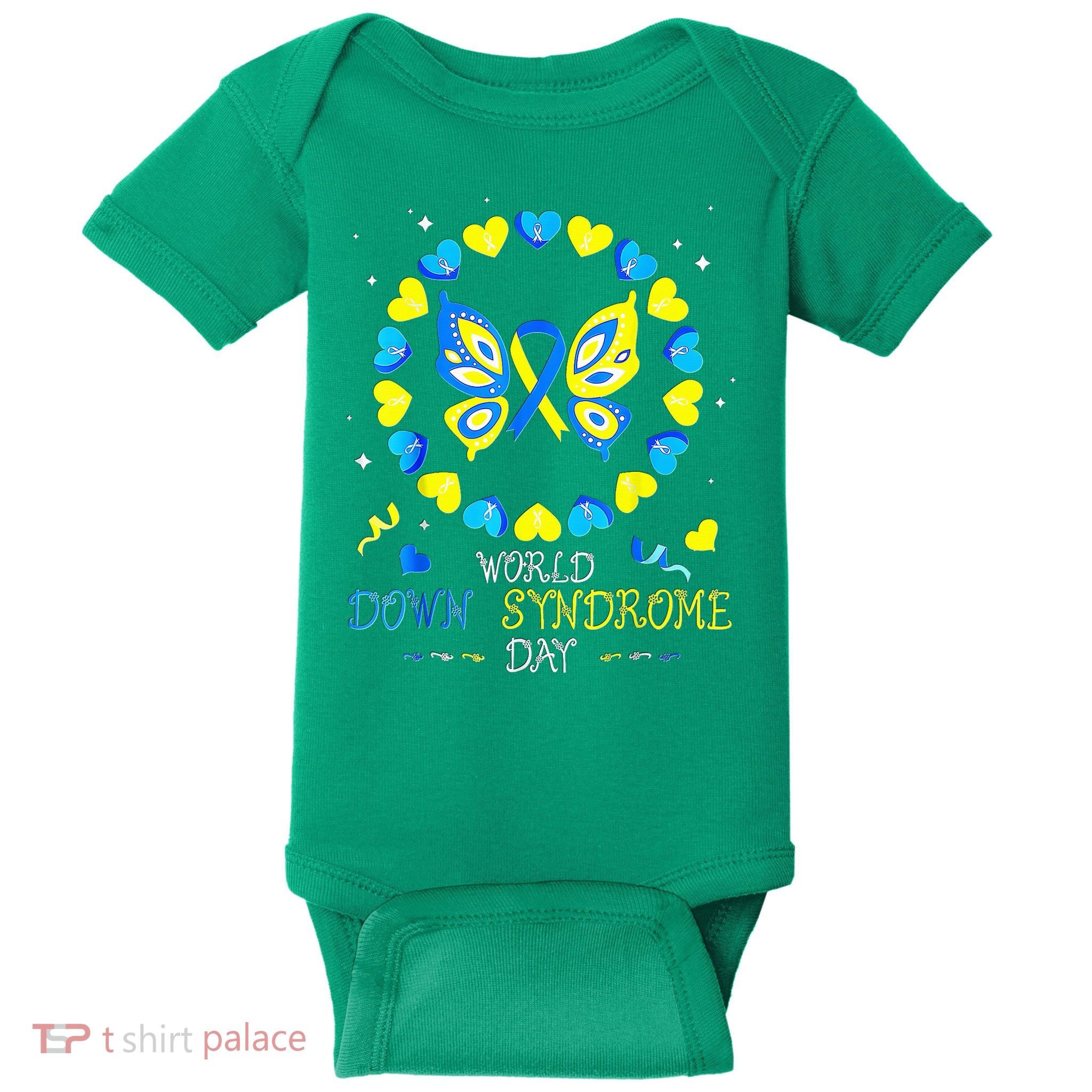 World Down Syndrome Day Awareness Butterfly Baby Bodysuit