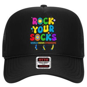 World Down Syndrome Day Rock Your Socks Awareness High Crown Mesh Back Trucker Hat