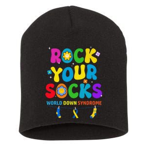 World Down Syndrome Day Rock Your Socks Awareness Short Acrylic Beanie