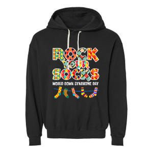 World Down Syndrome Day Rock Your Socks Awareness Garment-Dyed Fleece Hoodie