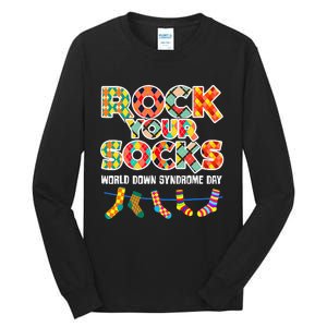 World Down Syndrome Day Rock Your Socks Awareness Tall Long Sleeve T-Shirt