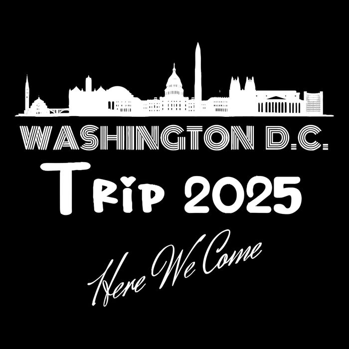 Washington D.C Skyline Trip 2025 Here We Come Matching Team Flatbill Hat
