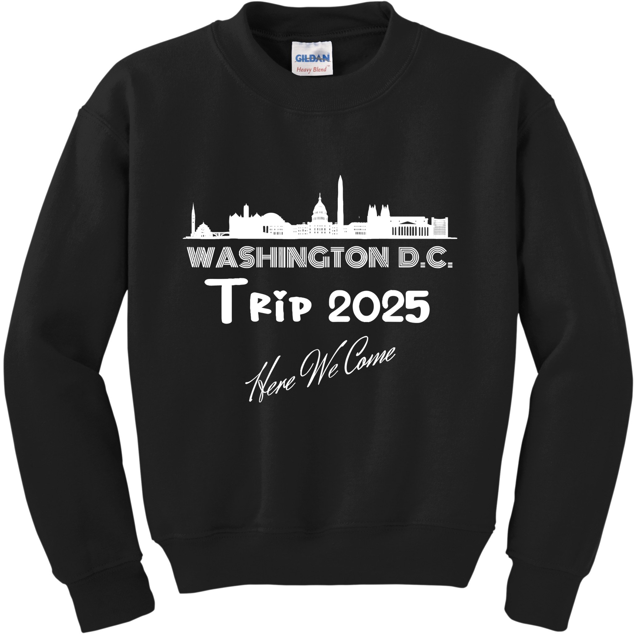 Washington D.C Skyline Trip 2025 Here We Come Matching Team Kids Sweatshirt