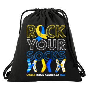 World Down Syndrome Day Rock Your Socks Awareness Drawstring Bag