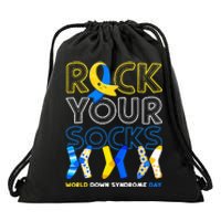 World Down Syndrome Day Rock Your Socks Awareness Drawstring Bag