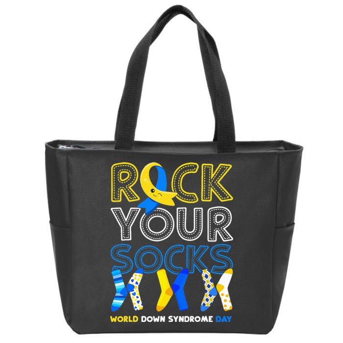 World Down Syndrome Day Rock Your Socks Awareness Zip Tote Bag