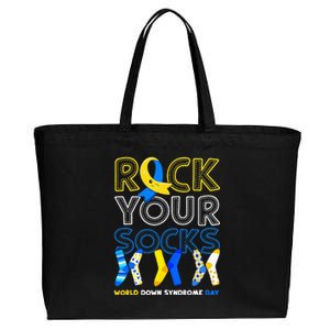 World Down Syndrome Day Rock Your Socks Awareness Cotton Canvas Jumbo Tote