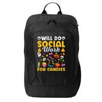 Will Do Social Work Funny Social Worker Halloween City Backpack