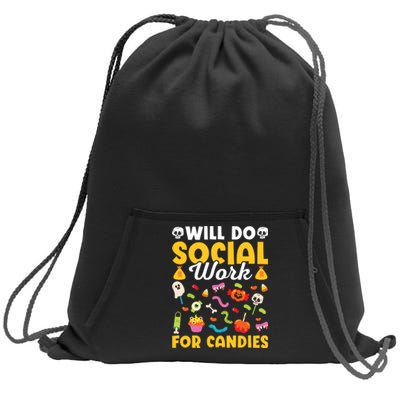 Will Do Social Work Funny Social Worker Halloween Sweatshirt Cinch Pack Bag