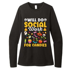 Will Do Social Work Funny Social Worker Halloween Womens CVC Long Sleeve Shirt