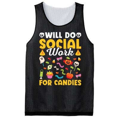 Will Do Social Work Funny Social Worker Halloween Mesh Reversible Basketball Jersey Tank