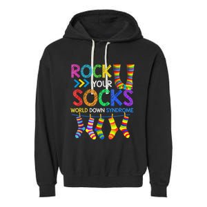 World Down Syndrome Day Rock Your Socks Awareness Garment-Dyed Fleece Hoodie