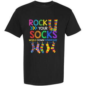 World Down Syndrome Day Rock Your Socks Awareness Garment-Dyed Heavyweight T-Shirt