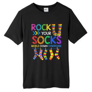 World Down Syndrome Day Rock Your Socks Awareness Tall Fusion ChromaSoft Performance T-Shirt