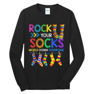 World Down Syndrome Day Rock Your Socks Awareness Tall Long Sleeve T-Shirt