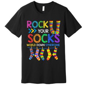 World Down Syndrome Day Rock Your Socks Awareness Premium T-Shirt