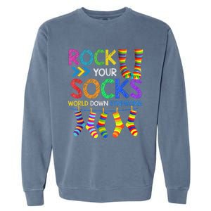 World Down Syndrome Day Rock Your Socks Awareness Garment-Dyed Sweatshirt