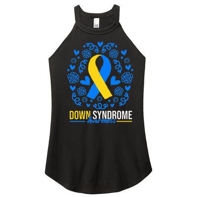 World Down Syndrome Awareness Day Ribbon March 21 Women’s Perfect Tri Rocker Tank