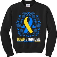 World Down Syndrome Awareness Day Ribbon March 21 Kids Sweatshirt