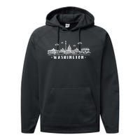 Washington Dc Skyline Performance Fleece Hoodie