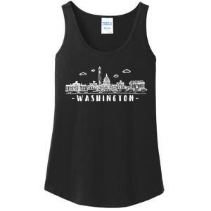 Washington Dc Skyline Ladies Essential Tank