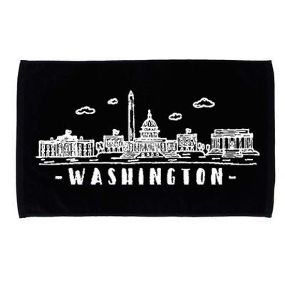 Washington Dc Skyline Microfiber Hand Towel