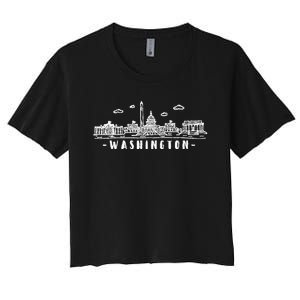 Washington Dc Skyline Women's Crop Top Tee