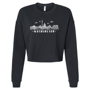 Washington Dc Skyline Cropped Pullover Crew