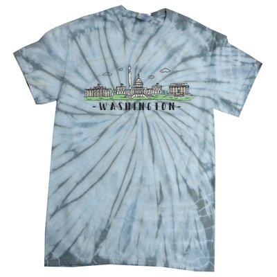 Washington Dc Skyline Vintage Tie-Dye T-Shirt