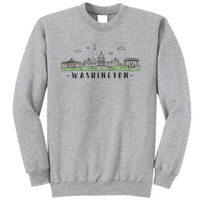 Washington Dc Skyline Vintage Tall Sweatshirt