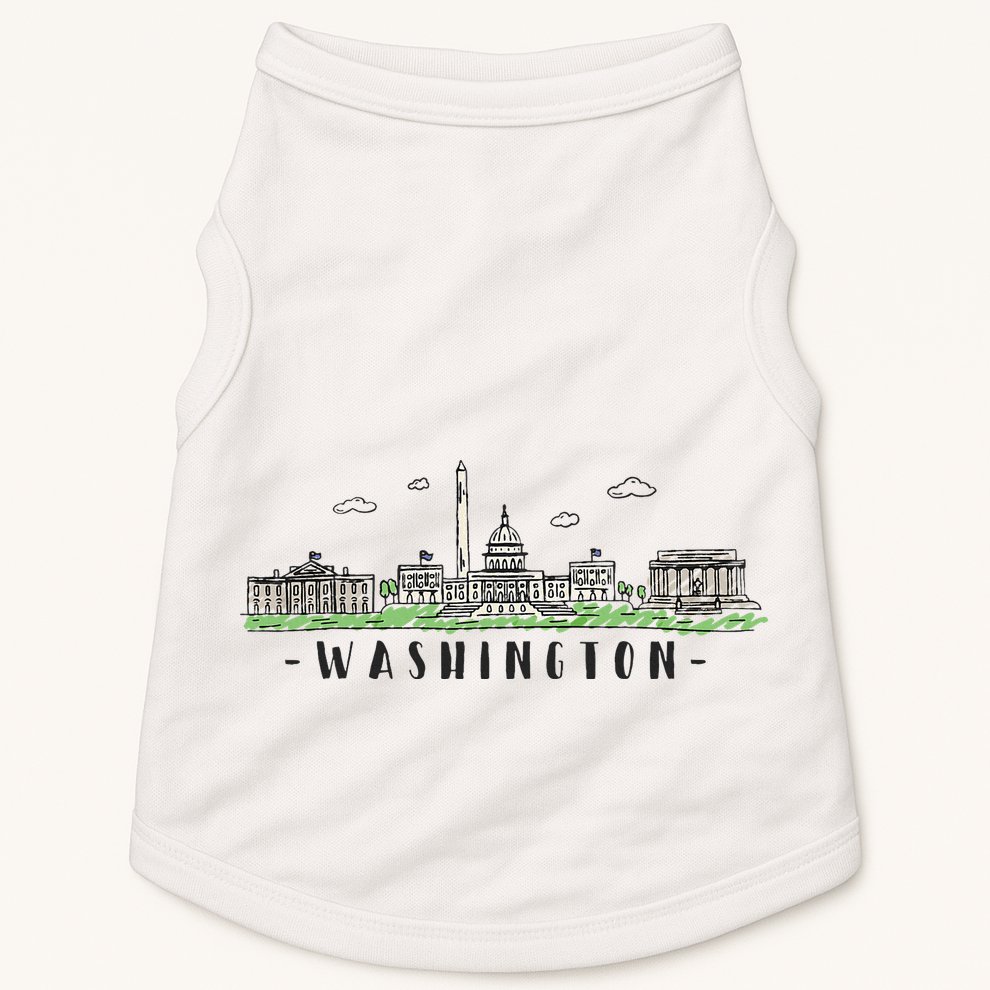Washington Dc Skyline Vintage Doggie Tank