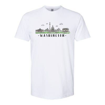 Washington Dc Skyline Vintage Softstyle CVC T-Shirt