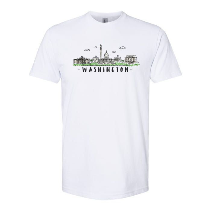 Washington Dc Skyline Vintage Softstyle CVC T-Shirt