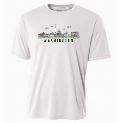 Washington Dc Skyline Vintage Cooling Performance Crew T-Shirt