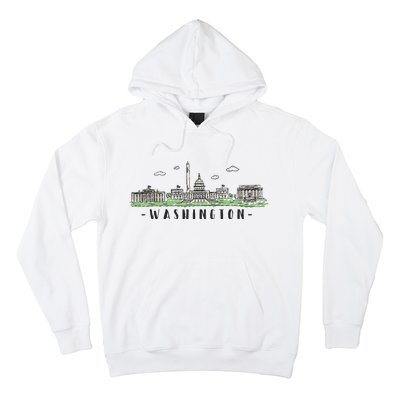 Washington Dc Skyline Vintage Hoodie