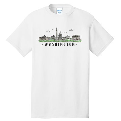 Washington Dc Skyline Vintage Tall T-Shirt