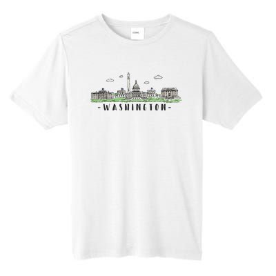 Washington Dc Skyline Vintage Tall Fusion ChromaSoft Performance T-Shirt