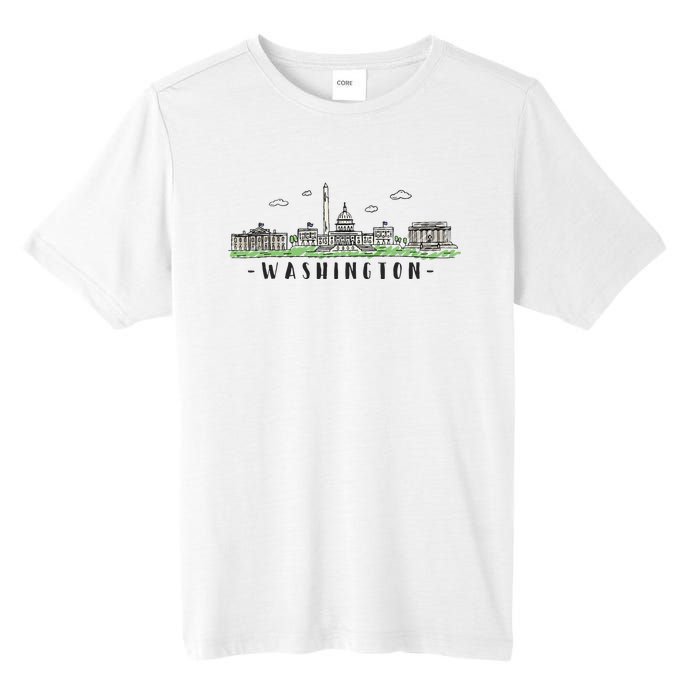 Washington Dc Skyline Vintage Tall Fusion ChromaSoft Performance T-Shirt